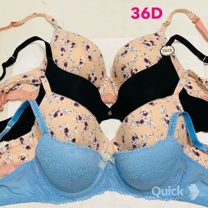 Floral and Lace Women's Bra Set